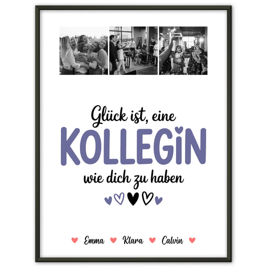 Personalisierte Kollegin Poster Abschied Fotocollage für Kollegin Glück Ist eine Kollegin Wie Dich Zu Haben