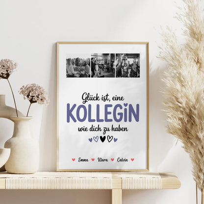 Personalisierte Kollegin Poster Abschied Fotocollage für Kollegin Glück Ist eine Kollegin Wie Dich Zu Haben