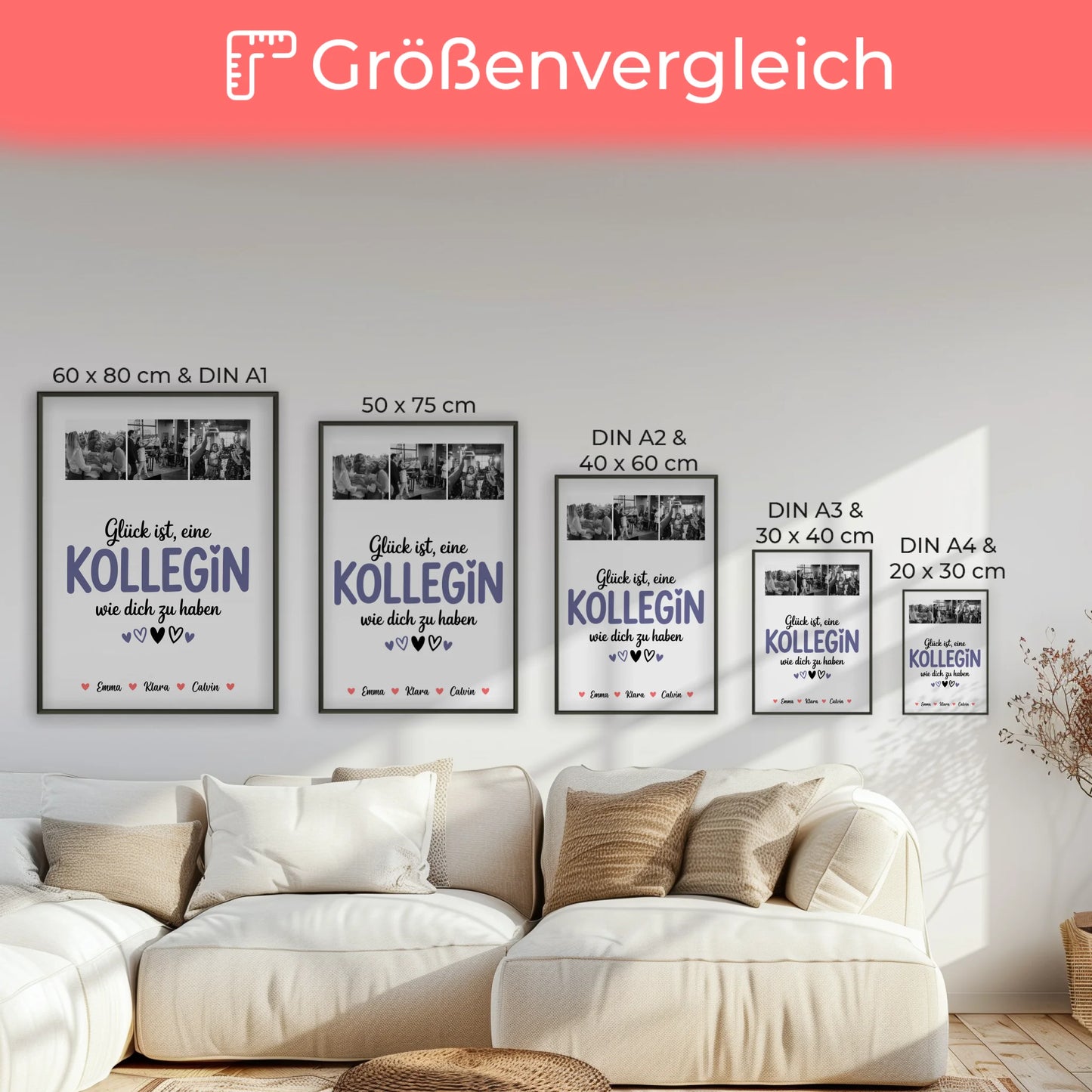 Personalisierte Kollegin Poster Abschied Fotocollage für Kollegin Glück Ist eine Kollegin Wie Dich Zu Haben