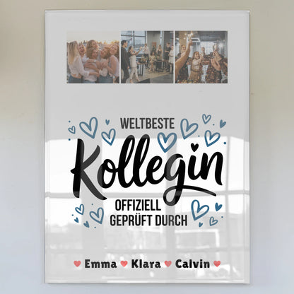 Foto Mit Acrylglas Kollegin Fotocollage Weltbeste Kollegin Offiziell Geprüft Durch Personalisiertes Geschenk 1