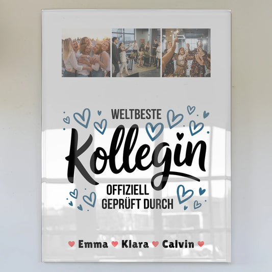 Foto Mit Acrylglas Kollegin Fotocollage Weltbeste Kollegin Offiziell Geprüft Durch Personalisiertes Geschenk 1