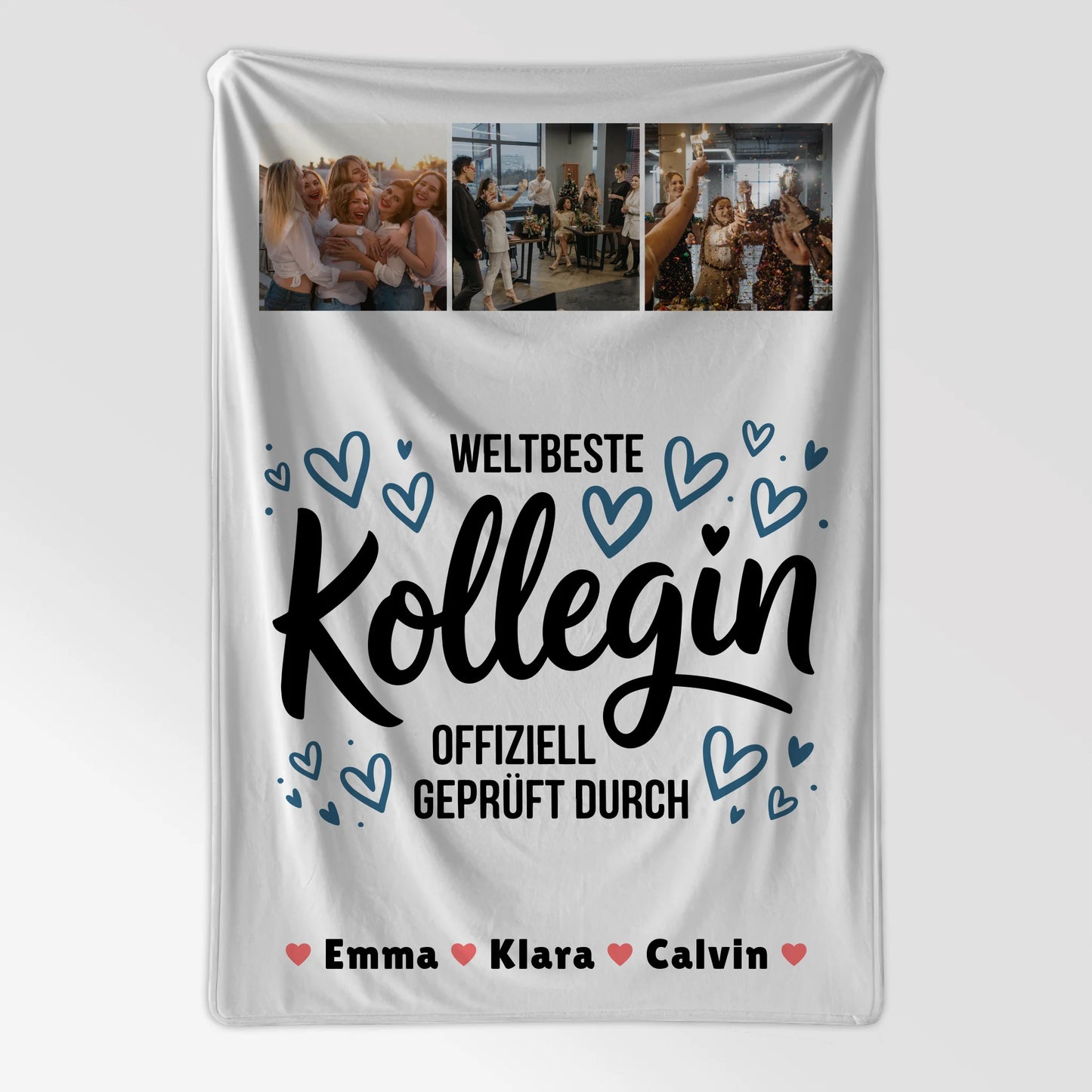 Namensdecke Kollegin Fotocollage Weltbeste Kollegin Offiziell Geprüft Durch personalisiertes Geschenk 7