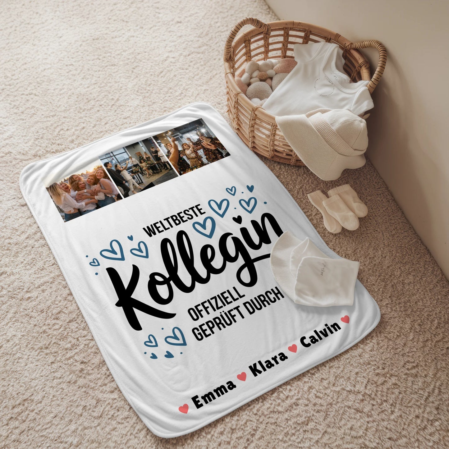 Namensdecke Kollegin Fotocollage Weltbeste Kollegin Offiziell Geprüft Durch personalisiertes Geschenk 2