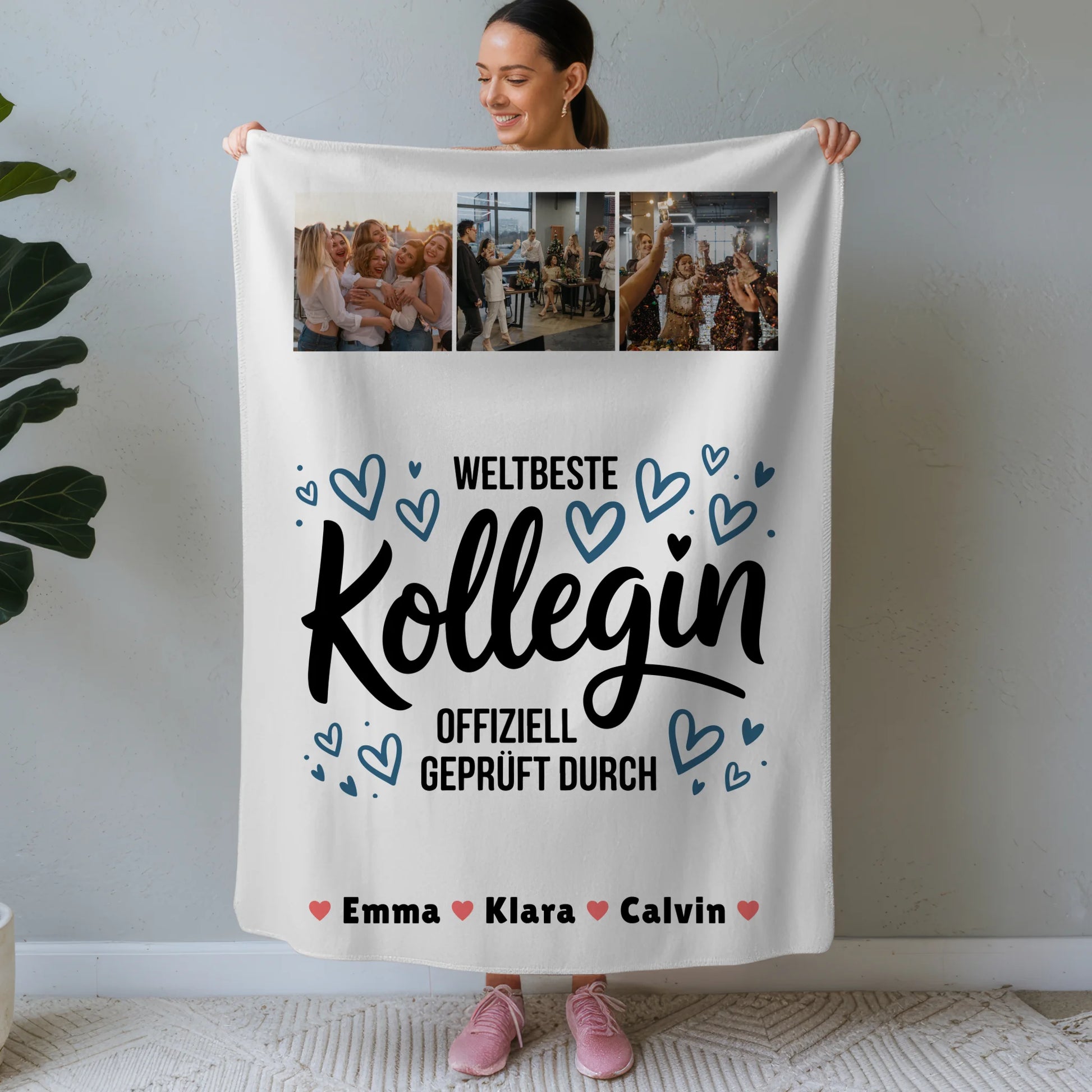Namensdecke Kollegin Fotocollage Weltbeste Kollegin Offiziell Geprüft Durch personalisiertes Geschenk 1