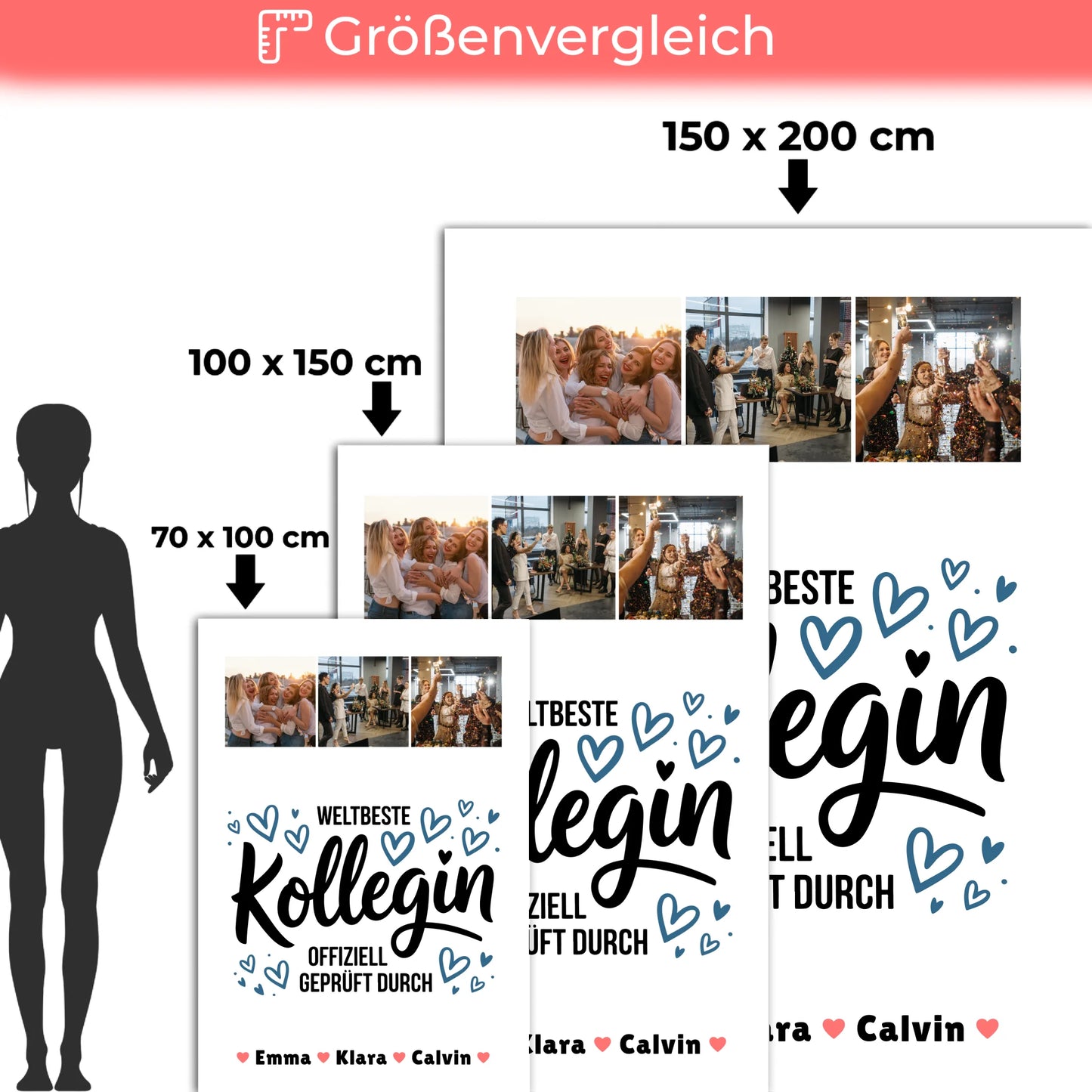 Namensdecke Kollegin Fotocollage Weltbeste Kollegin Offiziell Geprüft Durch personalisiertes Geschenk 5