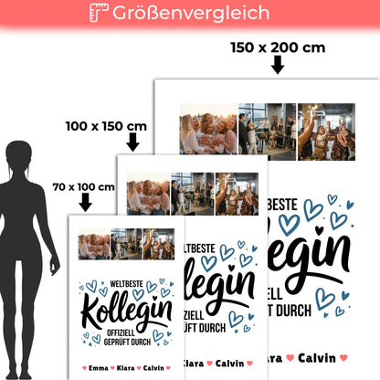 Namensdecke Kollegin Fotocollage Weltbeste Kollegin Offiziell Geprüft Durch personalisiertes Geschenk 5