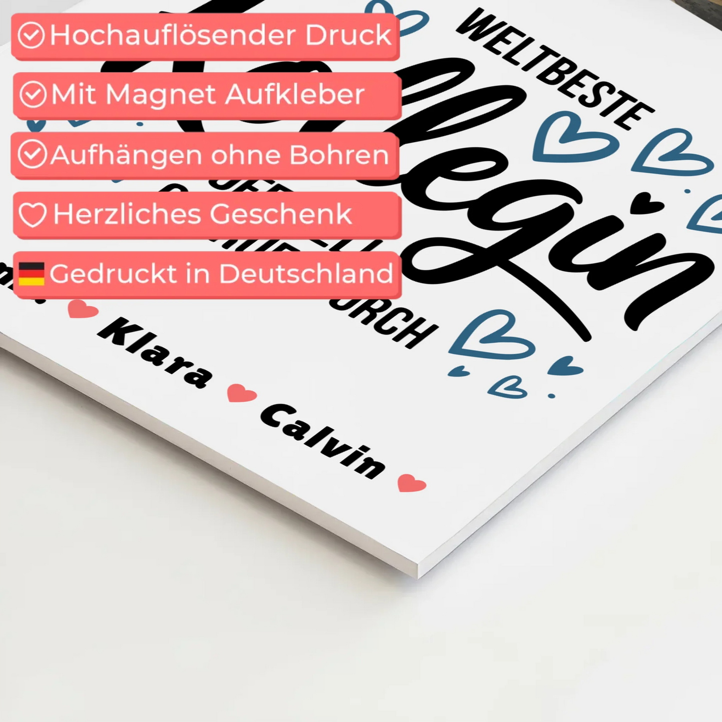 Fotoboard Magnet Wandbild Kollegin Fotocollage Weltbeste Kollegin Offiziell Geprüft Durch 4