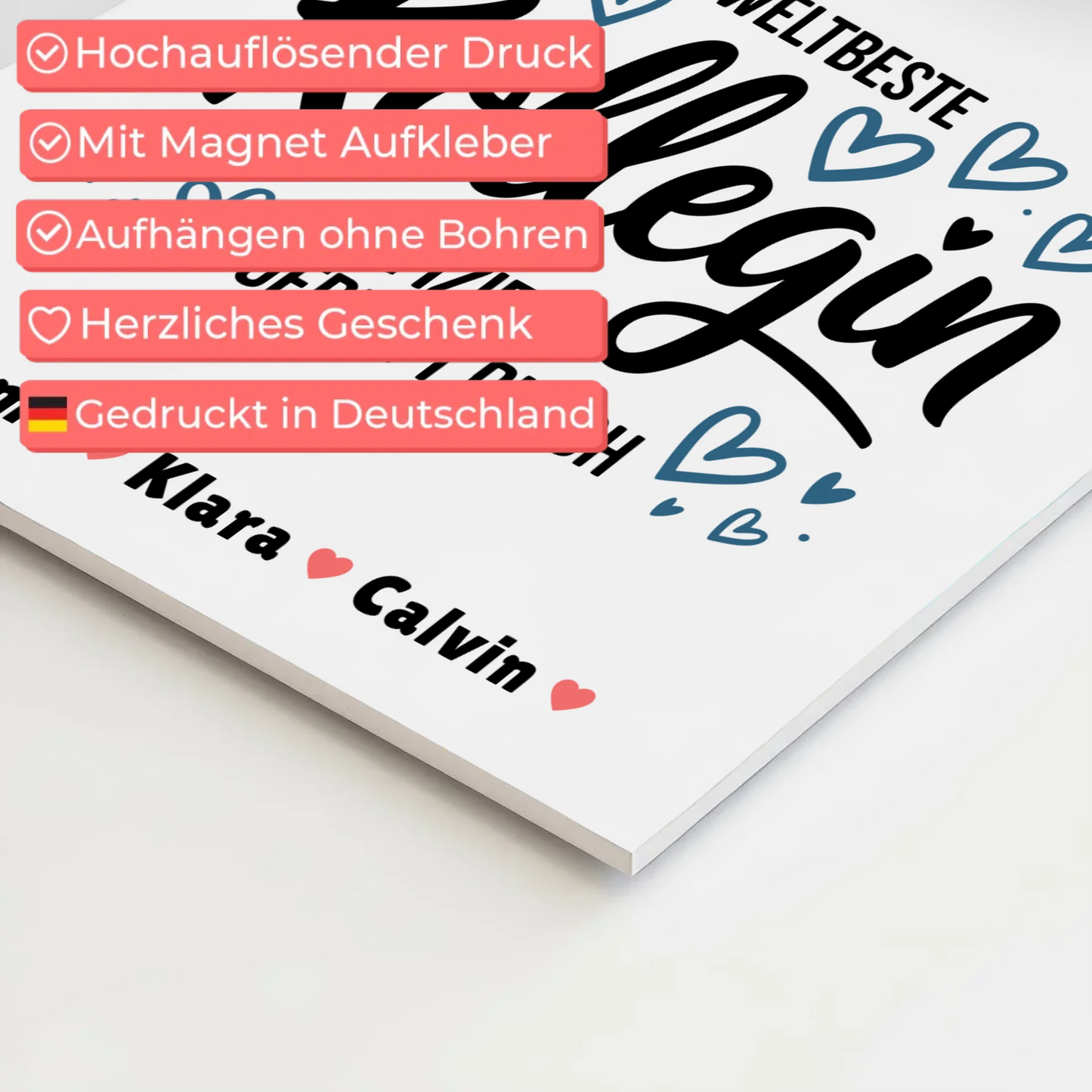 Fotoboard Magnet Wandbild Kollegin Fotocollage Weltbeste Kollegin Offiziell Geprüft Durch 10