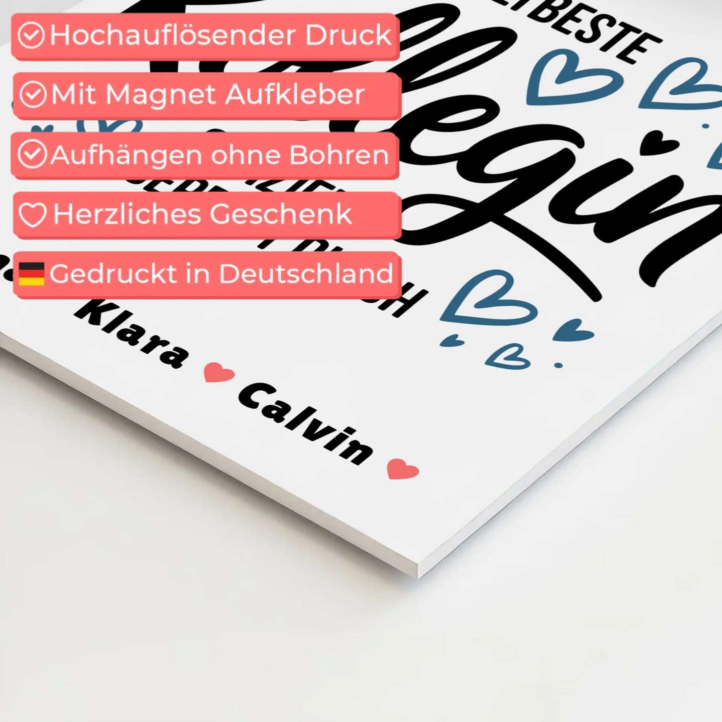 Fotoboard Magnet Wandbild Kollegin Fotocollage Weltbeste Kollegin Offiziell Geprüft Durch