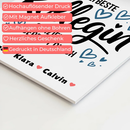 Fotoboard Magnet Wandbild Kollegin Fotocollage Weltbeste Kollegin Offiziell Geprüft Durch