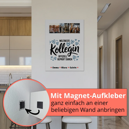 Fotoboard Magnet Wandbild Kollegin Fotocollage Weltbeste Kollegin Offiziell Geprüft Durch