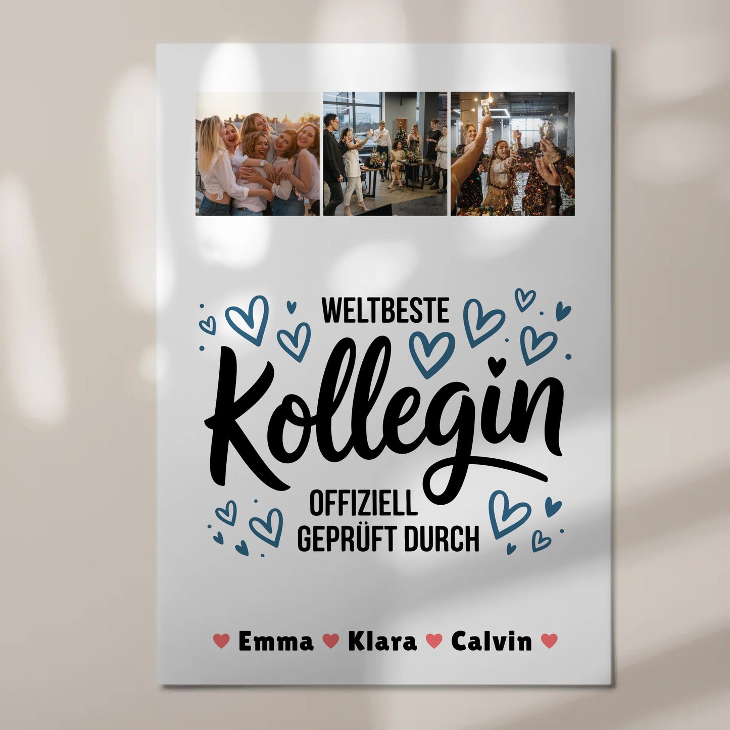 Fotoboard Magnet Wandbild Kollegin Fotocollage Weltbeste Kollegin Offiziell Geprüft Durch