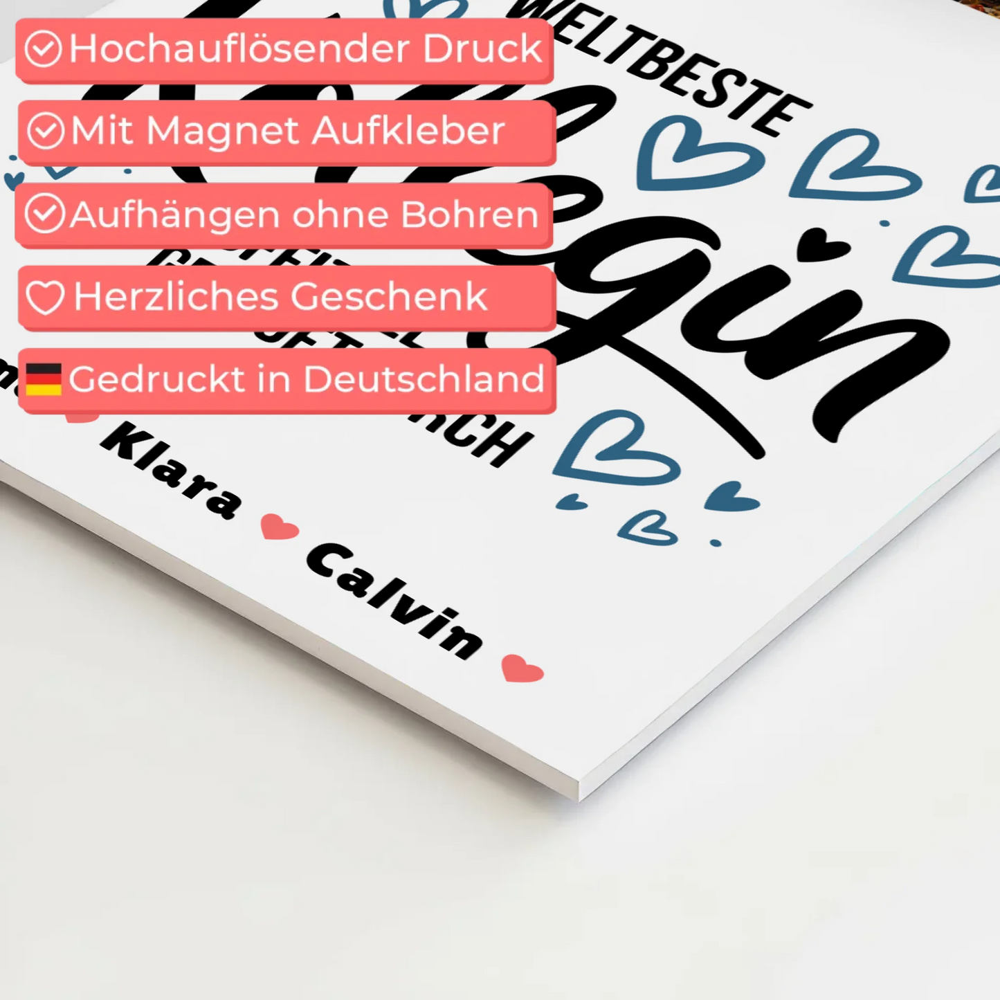 Fotoboard Magnet Wandbild Kollegin Fotocollage Weltbeste Kollegin Offiziell Geprüft Durch