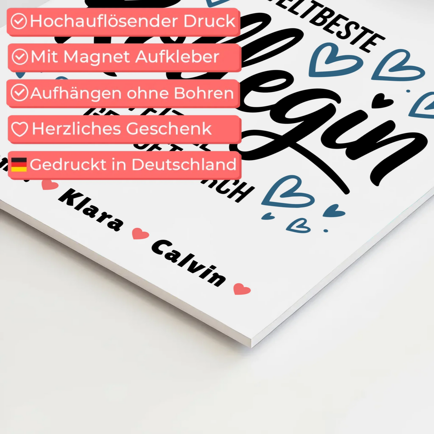 Fotoboard Magnet Wandbild Kollegin Fotocollage Weltbeste Kollegin Offiziell Geprüft Durch