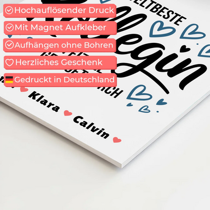 Fotoboard Magnet Wandbild Kollegin Fotocollage Weltbeste Kollegin Offiziell Geprüft Durch