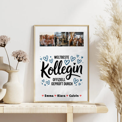 Abschied Kollegin Poster Weltbeste Kollegin Offiziell Geprüft Durch Personalisierte Fotocollage für Kolleginnen