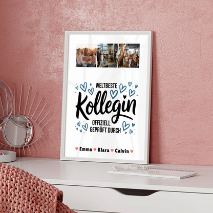 Abschied Kollegin Poster Weltbeste Kollegin Offiziell Geprüft Durch Personalisierte Fotocollage für Kolleginnen