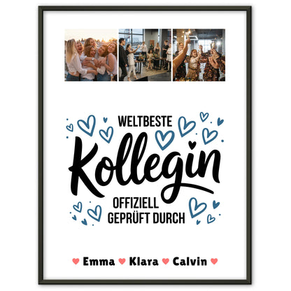 Abschied Kollegin Poster Weltbeste Kollegin Offiziell Geprüft Durch Personalisierte Fotocollage für Kolleginnen