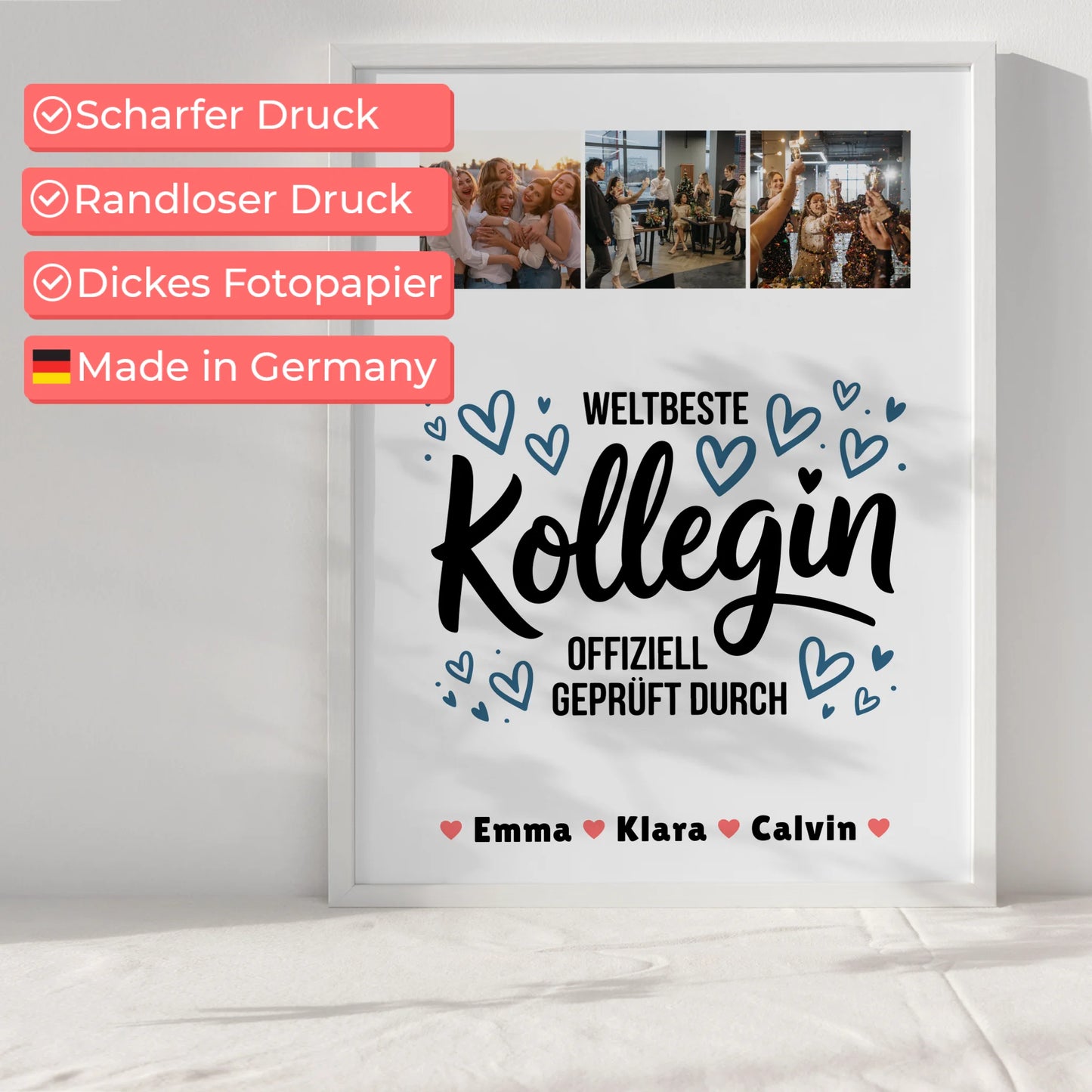 Abschied Kollegin Poster Weltbeste Kollegin Offiziell Geprüft Durch Personalisierte Fotocollage für Kolleginnen
