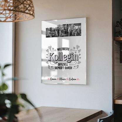 Personalisiertes Foto Acrylglas Geschenk für Kollegin Weltbeste Kollegin Offiziell Geprüft Durch 4