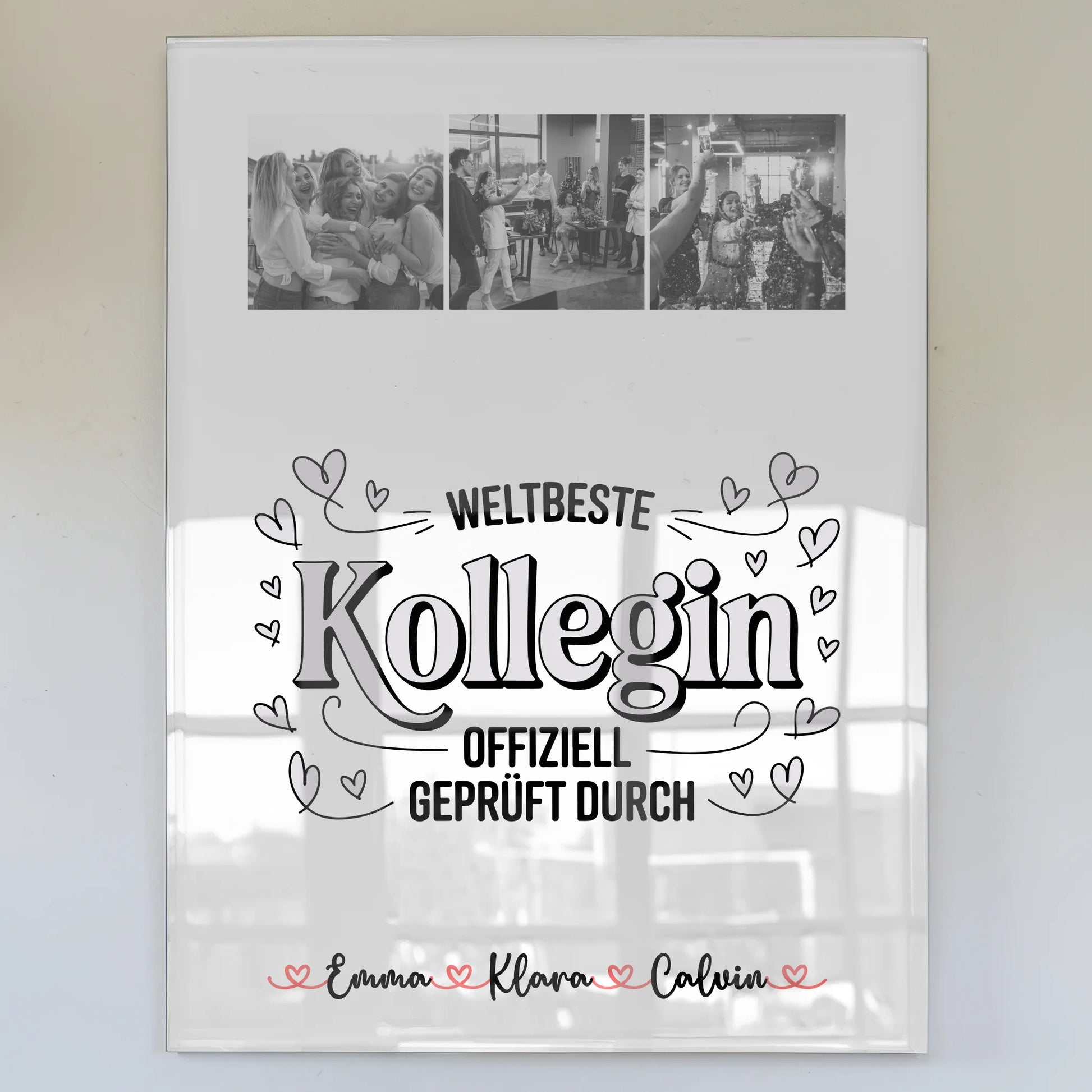 Personalisiertes Foto Acrylglas Geschenk für Kollegin Weltbeste Kollegin Offiziell Geprüft Durch 1