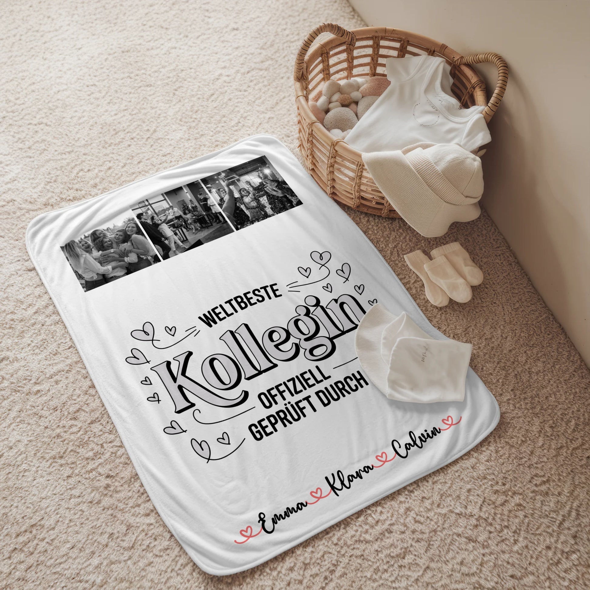 Kuscheldecke Mit Namen Und Motiv Geschenk Fotocollage Kollegin Weltbeste Kollegin Offiziell Geprüft Durch 2