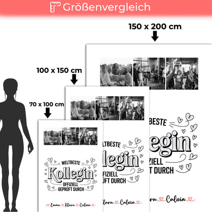 Kuscheldecke Mit Namen Und Motiv Geschenk Fotocollage Kollegin Weltbeste Kollegin Offiziell Geprüft Durch 5