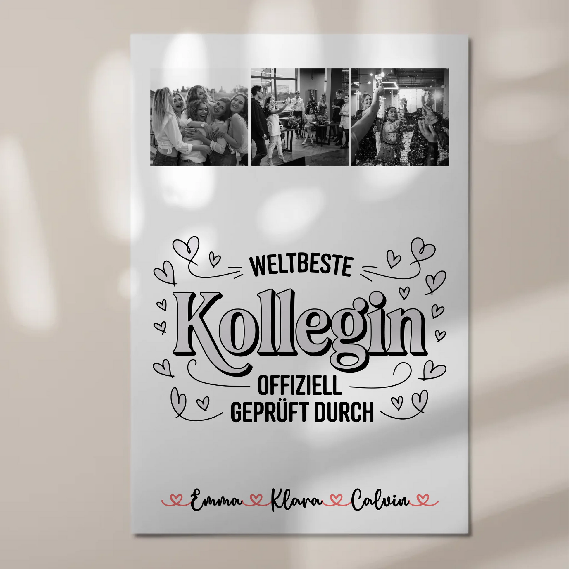 Fotoboard Magnet Wandbild Geschenk Fotocollage Kollegin Weltbeste Kollegin Offiziell Geprüft Durch 1
