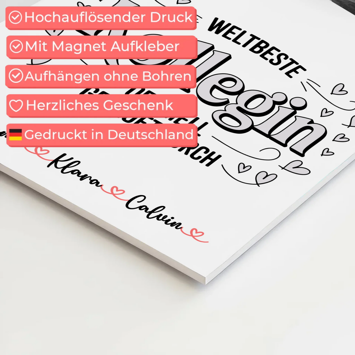 Fotoboard Magnet Wandbild Geschenk Fotocollage Kollegin Weltbeste Kollegin Offiziell Geprüft Durch 4