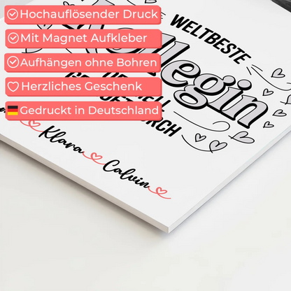 Fotoboard Magnet Wandbild Geschenk Fotocollage Kollegin Weltbeste Kollegin Offiziell Geprüft Durch 4