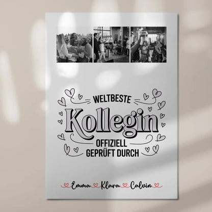 Fotoboard Magnet Wandbild Geschenk Fotocollage Kollegin Weltbeste Kollegin Offiziell Geprüft Durch 7