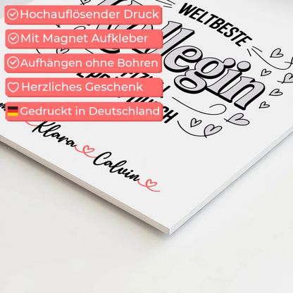 Fotoboard Magnet Wandbild Geschenk Fotocollage Kollegin Weltbeste Kollegin Offiziell Geprüft Durch 10