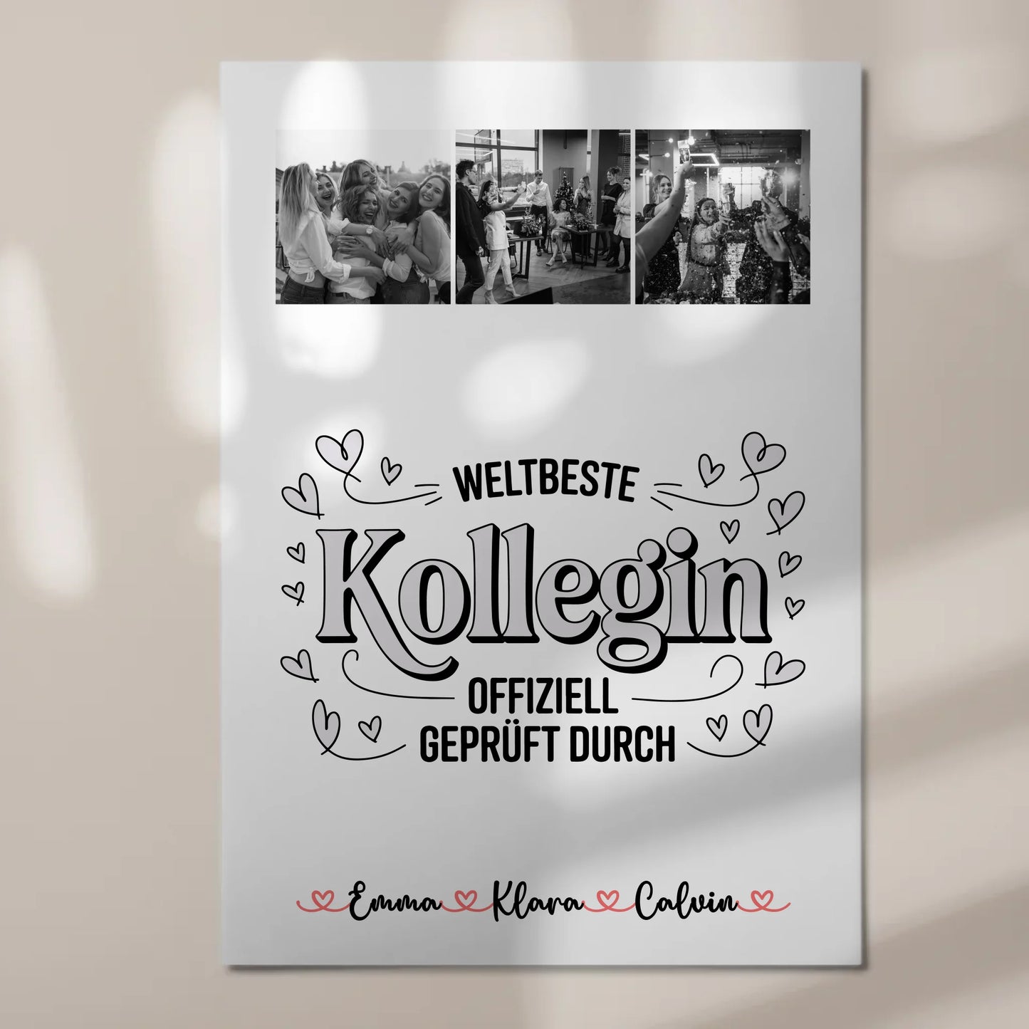 Fotoboard Magnet Wandbild Geschenk Fotocollage Kollegin Weltbeste Kollegin Offiziell Geprüft Durch