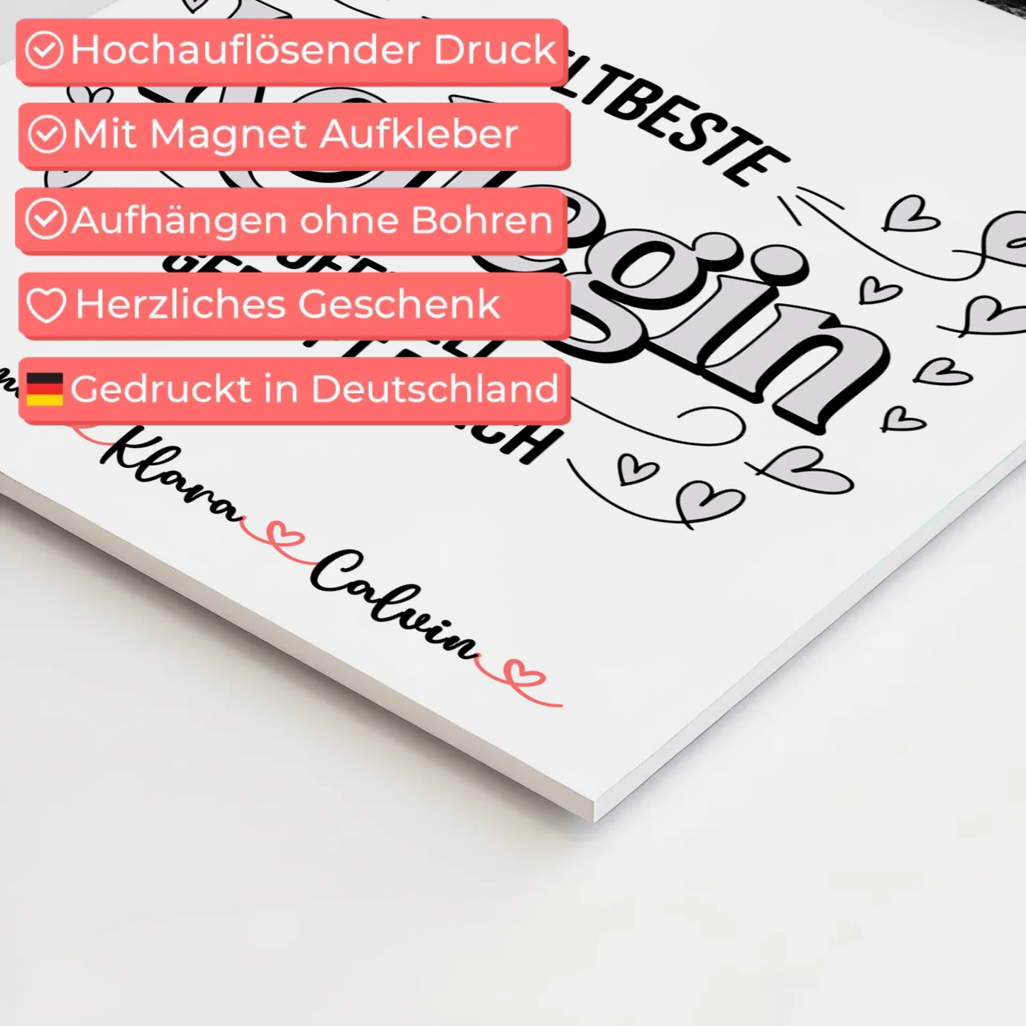 Fotoboard Magnet Wandbild Geschenk Fotocollage Kollegin Weltbeste Kollegin Offiziell Geprüft Durch