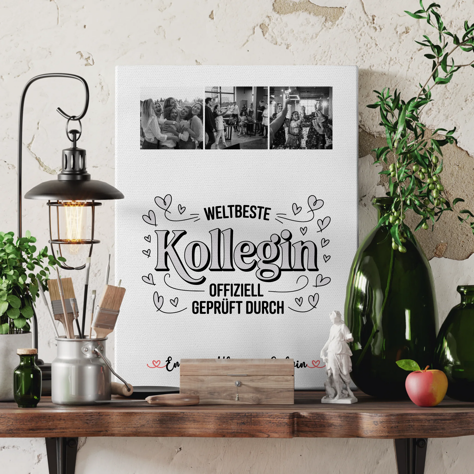 Leinwand Wandbild Geschenk Fotocollage Kollegin Weltbeste Kollegin Offiziell Geprüft Durch 3