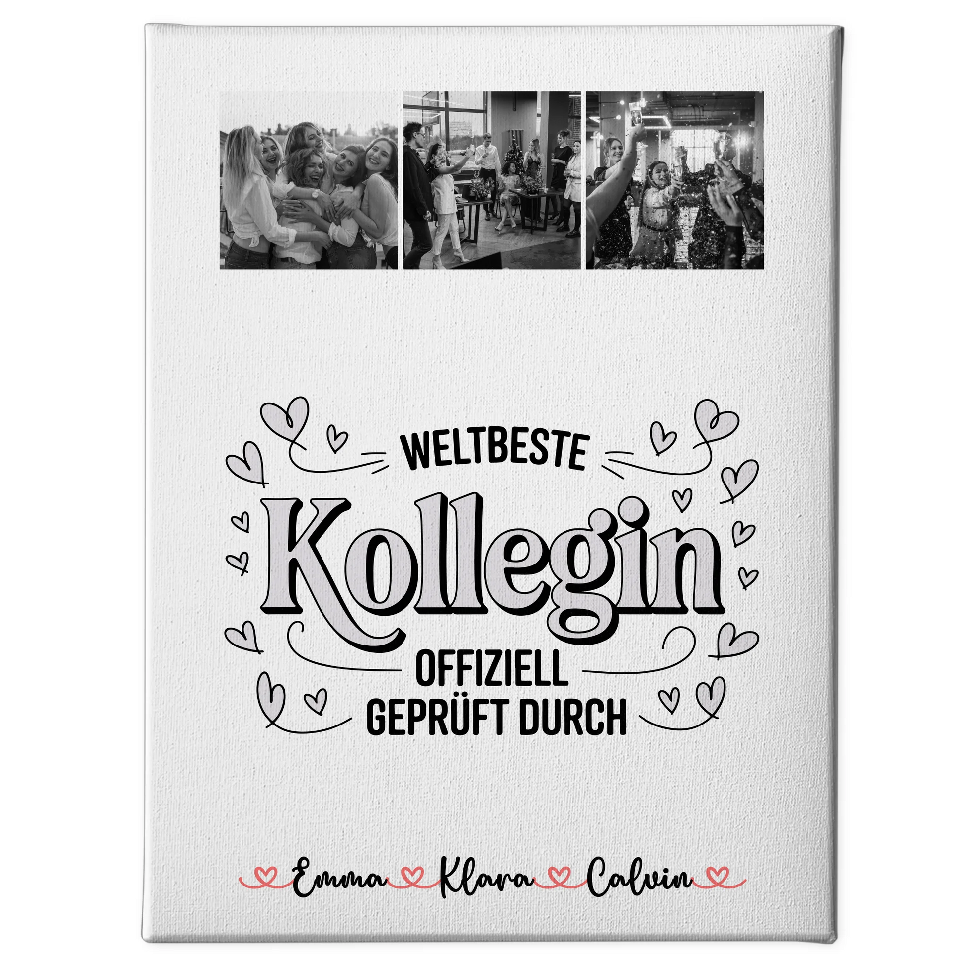 Leinwand Wandbild Geschenk Fotocollage Kollegin Weltbeste Kollegin Offiziell Geprüft Durch 1