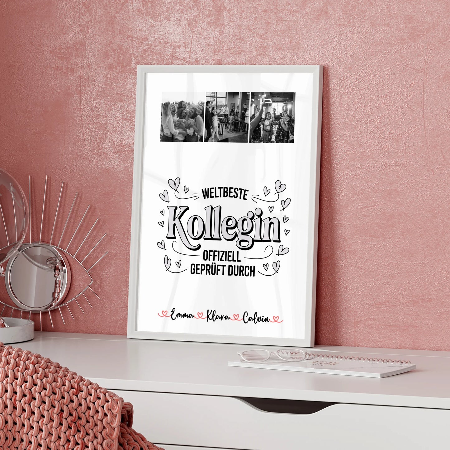 Team Abschied Poster Geschenk Fotocollage Kollegin Weltbeste Kollegin Offiziell Geprüft Durch