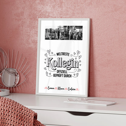 Team Abschied Poster Geschenk Fotocollage Kollegin Weltbeste Kollegin Offiziell Geprüft Durch