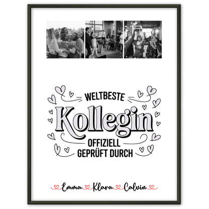Team Abschied Poster Geschenk Fotocollage Kollegin Weltbeste Kollegin Offiziell Geprüft Durch