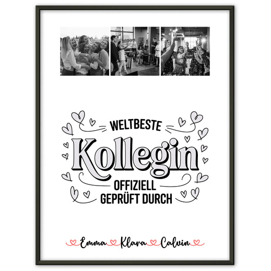 Team Abschied Poster Geschenk Fotocollage Kollegin Weltbeste Kollegin Offiziell Geprüft Durch