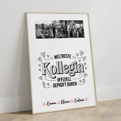 Team Abschied Poster Geschenk Fotocollage Kollegin Weltbeste Kollegin Offiziell Geprüft Durch