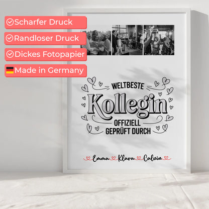 Team Abschied Poster Geschenk Fotocollage Kollegin Weltbeste Kollegin Offiziell Geprüft Durch