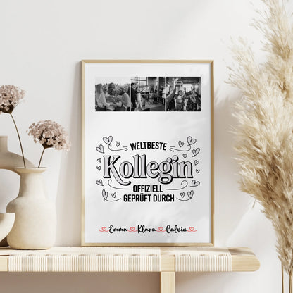 Team Abschied Poster Geschenk Fotocollage Kollegin Weltbeste Kollegin Offiziell Geprüft Durch