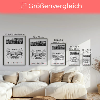 Team Abschied Poster Geschenk Fotocollage Kollegin Weltbeste Kollegin Offiziell Geprüft Durch