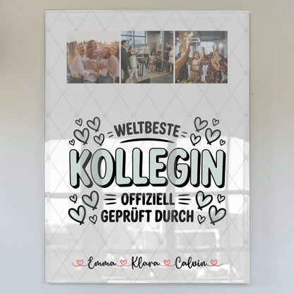 Foto Mit Acrylglas Fotocollage Kollegin Weltbeste Kollegin Offiziell Geprüft Durch 1