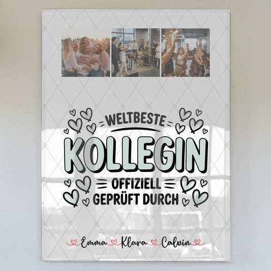 Foto Mit Acrylglas Fotocollage Kollegin Weltbeste Kollegin Offiziell Geprüft Durch 1
