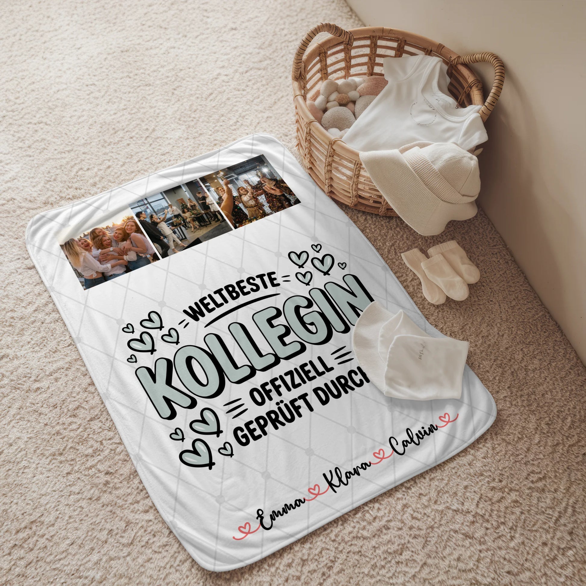 Personalisierte Decke Mit Namen Fotocollage Kollegin Weltbeste Kollegin Offiziell Geprüft Durch 2