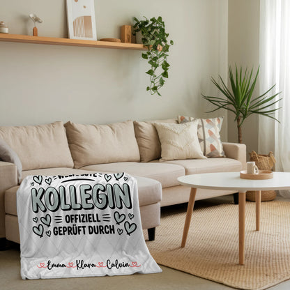Personalisierte Decke Mit Namen Fotocollage Kollegin Weltbeste Kollegin Offiziell Geprüft Durch 4