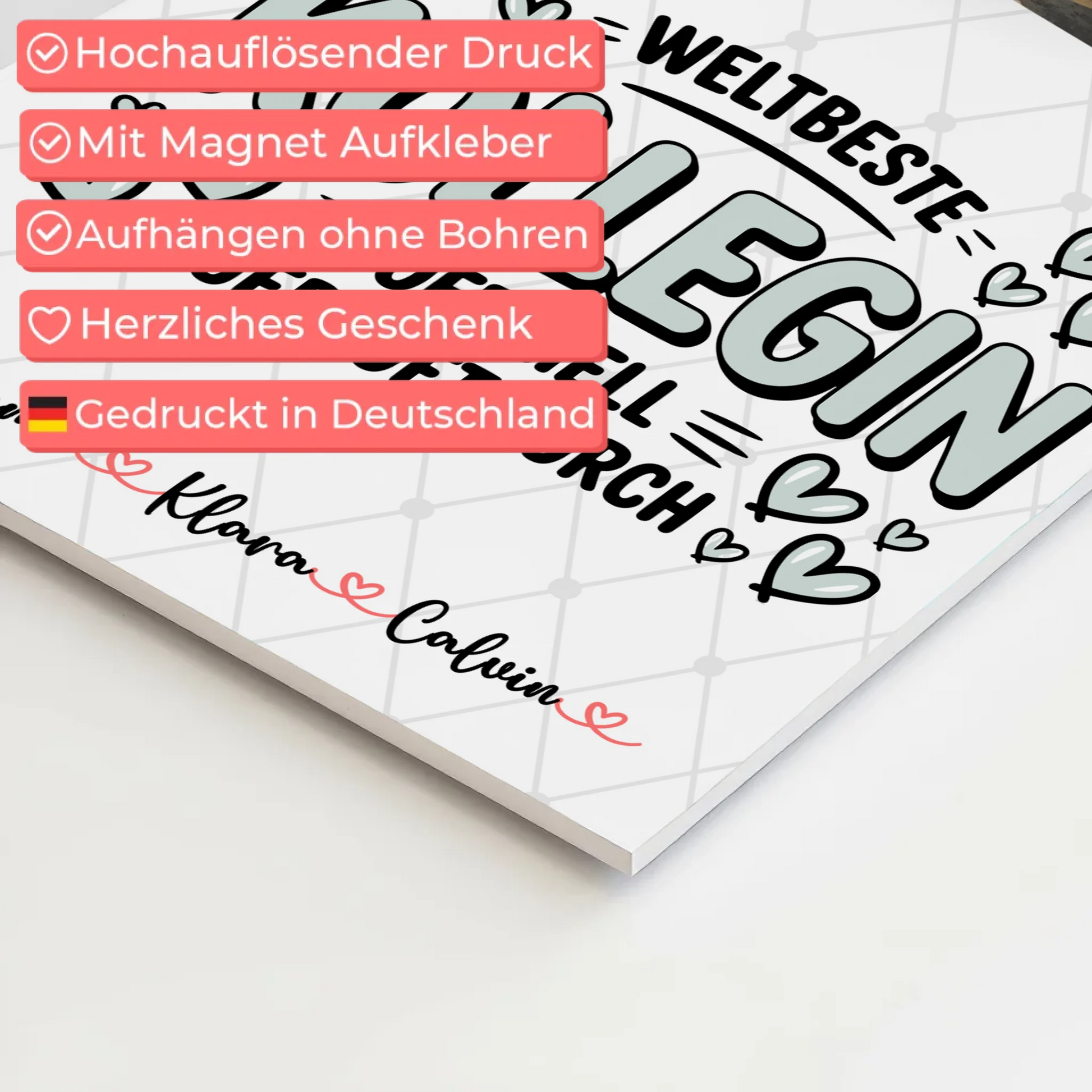 Magnetposter Fotoboard Fotocollage Kollegin Weltbeste Kollegin Offiziell Geprüft Durch 4