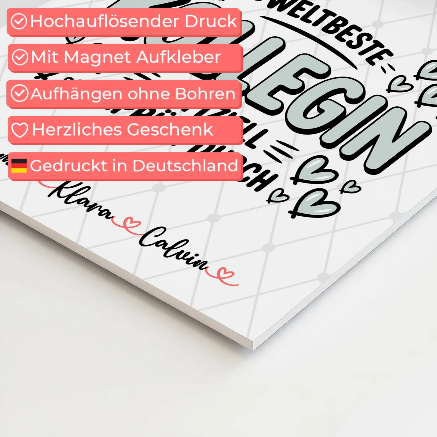 Magnetposter Fotoboard Fotocollage Kollegin Weltbeste Kollegin Offiziell Geprüft Durch 10